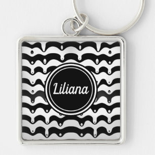 Porte-clés Jazzy Black and White Meling Zebra Stripes