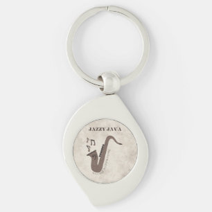 Porte-clés Jazzy Java-Grains de Café-Saxophone-
