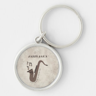 Porte-clés Jazzy Java-Grains de Café-Saxophone-