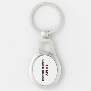 Porte-clés J'Coeur Ma Canne Corso Porte - clé en métal