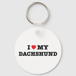 Porte-clés J'Coeur Mon Porte - clé Bouton Dachshund