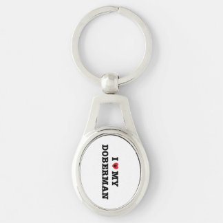 Porte-clés J'Coeur Mon Porte - clé Doberman Metal