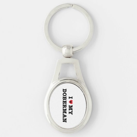 Porte-clés J'Coeur Mon Porte - clé Doberman Metal (Devant)