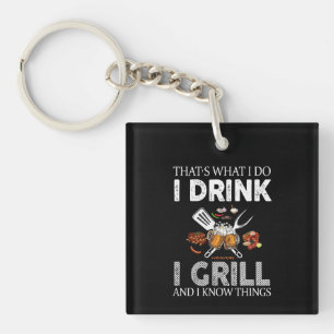 Porte-clés Je Bois Et Grill Aliments Cadeau Personnalisé