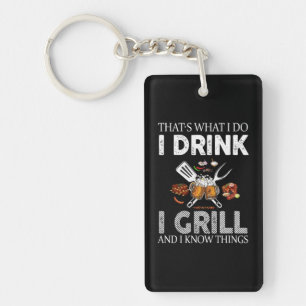 Porte-clés Je Bois Et Grill Aliments Cadeau Personnalisé