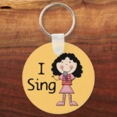 Porte-clés Je chante des t-shirts et cadeaux féminins (Recto)