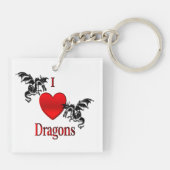 Porte-clés Je Coeur Dragons (Dos)