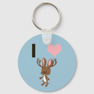 Porte-clés Je coeur Jackalope