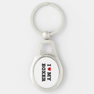 Porte-clés Je Coeur Mon Porte - clé Boxer Metal