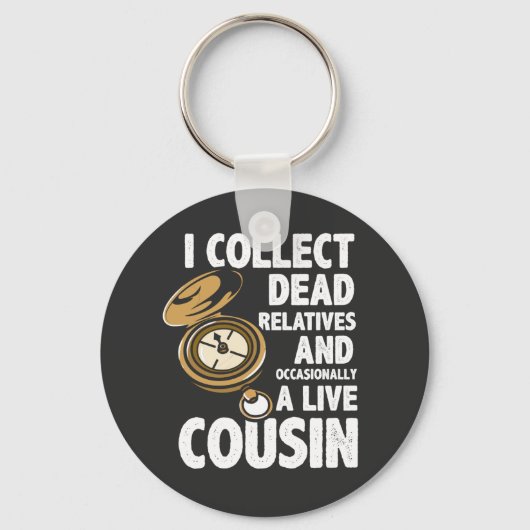 Porte-clés Je collectionne les parents morts Généalogie Histo (Recto)