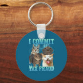 Porte-clés Je commets une fraude fiscale Funny Cat Meme Bootl (Recto)