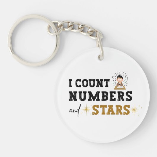 Porte-clés Je compte les nombres et les étoiles - Comptable (Devant)