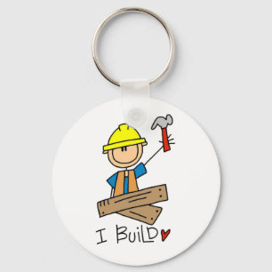 Porte-clés Je construis des Tshirts de charpentier à figure b