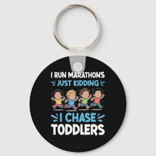 Porte-clés Je cours au marathon, je plaisante, je poursuis de