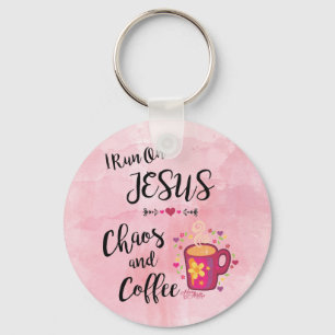 Porte-clés Je Cours Sur Jésus, Chaos & Café