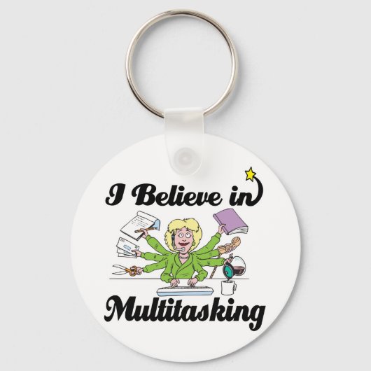 Porte-clés je crois au multitasking (Recto)