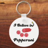 Porte-clés je crois au pepperoni (Recto)