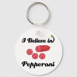 Porte-clés je crois en pepperoni