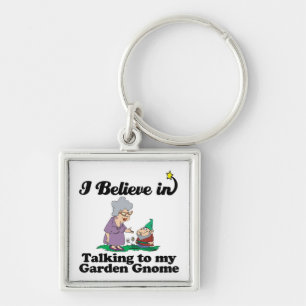 Porte-clés je crois parler à garden gnome
