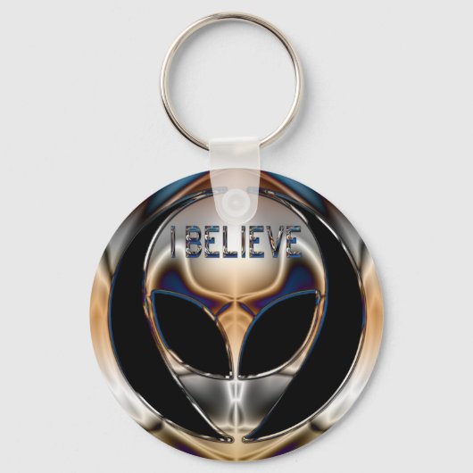 PORTE-CLÉS JE CROIS QUE CHROME ALIEN HEAD (Recto)