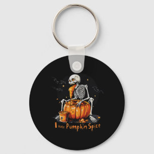 Porte-clés Je déteste Citrouille épice drôle automne squelett