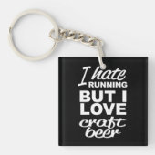 Porte-clés Je Déteste Courir Mais J'Aime La Bière Artisanale (Devant)