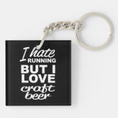 Porte-clés Je Déteste Courir Mais J'Aime La Bière Artisanale (Dos)