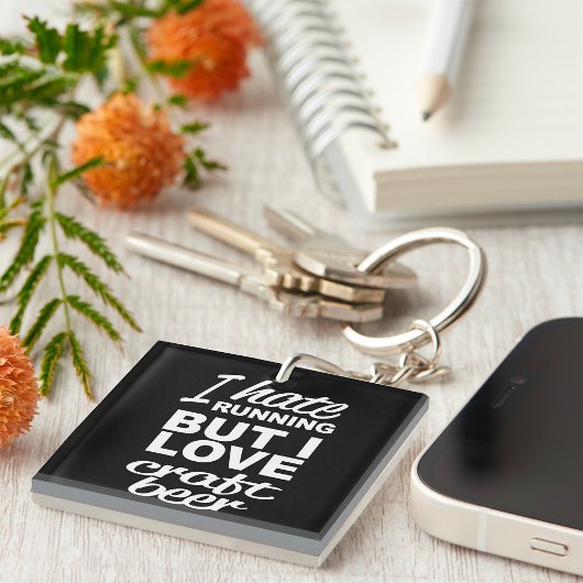 Porte-clés Je Déteste Courir Mais J'Aime La Bière Artisanale