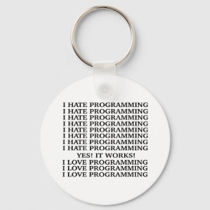 Porte-clés Je déteste la programmation / J'aime la programmat