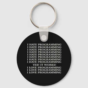 Porte-clés Je déteste la programmation / J'aime la programmat