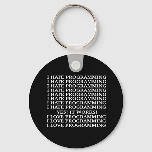 Porte-clés Je déteste la programmation / J'aime la programmat (Recto)