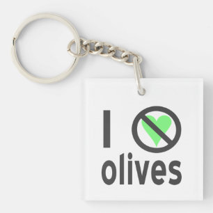 Porte-clés Je déteste les olives, pas d'amour