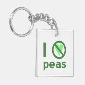 Porte-clés Je déteste les petits pois Texte vert (Devant gauche)