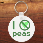 Porte-clés Je déteste les petits pois Texte vert (Recto)