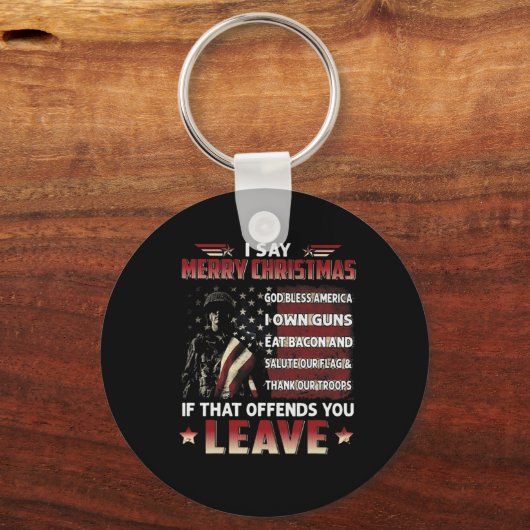Porte-clés Je dis Joyeux Noël Dieu bénisse l'Amérique Je poss (Recto)