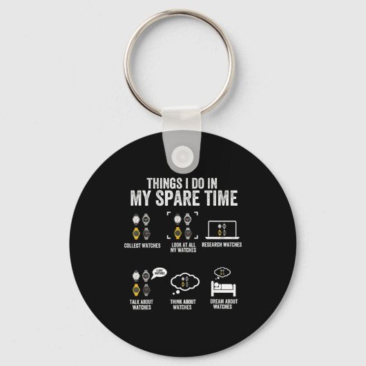Porte-clés Je fais des choses Horloger de temps libre Montre (Recto)
