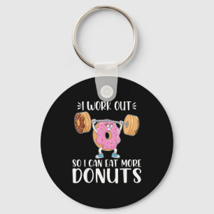 Porte-clés Je fais du sport pour pouvoir manger plus de donut