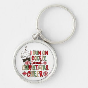 Porte-clés Je fonctionne au café et à la joie de Noël