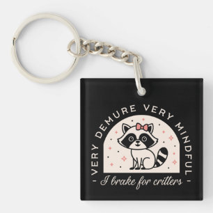 Porte-clés Je freine pour les créatures drôles raccoon