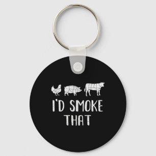 Porte-clés Je fumerais ce barbecue amusant chef fumeur de bar