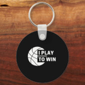 Porte-clés Je Joue Pour Gagner Le Basket-Ball Sports (Recto)