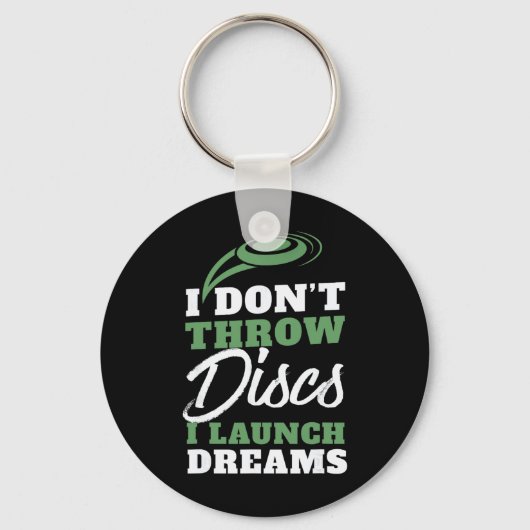 Porte-clés Je lance des rêves Citation drôle de disc golf (Recto)