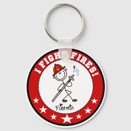 Porte-clés Je lutte contre les incendies pompier (Recto)