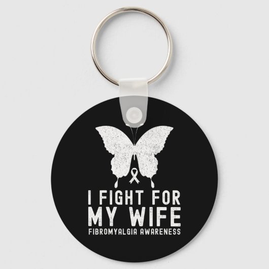 Porte-clés Je Lutte Pour Mon Épouse Fibromyalgie Mois B (Recto)