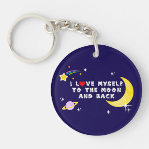 Porte-clés Je m'aime à la lune et le retour positif