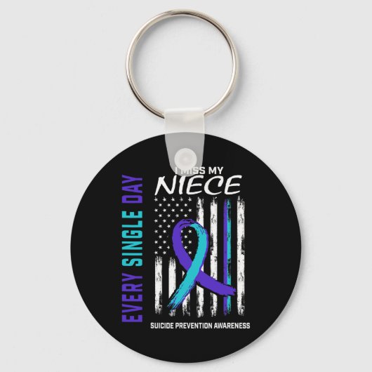 Porte-clés Je Manque Ma Nièce Prévention Du Suicide Ameri (Recto)