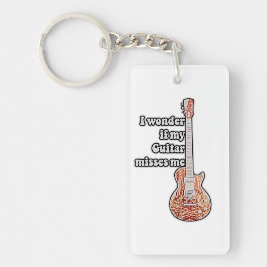Porte-clés Je me demande si ma guitare me manque. (Devant)