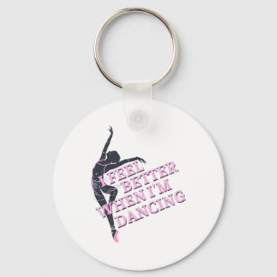 Porte-clés Je me sens mieux quand je danse Ligne d'amour