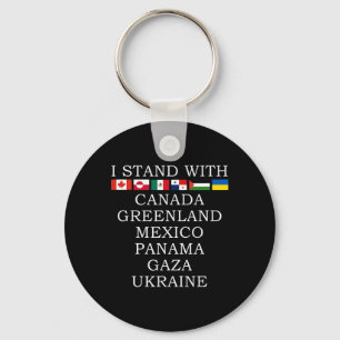 Porte-clés Je me tiens avec Canada Groenland Mexique Panama G