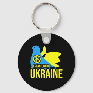 Porte-clés Je me tiens avec la chemise Ukraine drapeau Ukrain